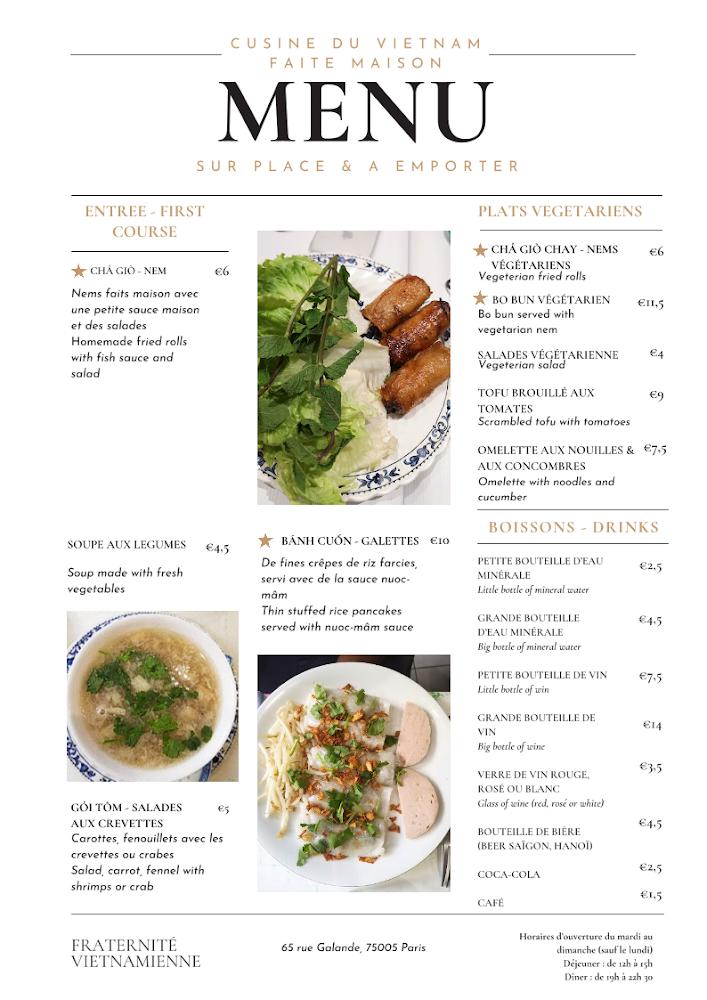 Fraternité Vietnamienne - Menu Image 2